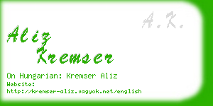 aliz kremser business card